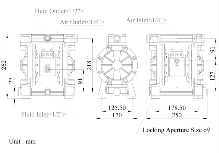 1/2 英吋 PP聚丙烯氣動隔膜泵浦2