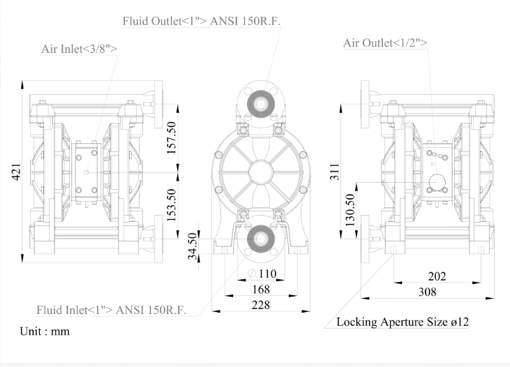 迪晟 1 英吋 全塑化PP聚丙烯氣動隔膜泵浦 2